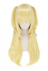 Halloween Party Wear Golden Wig with Two Hair Ties
