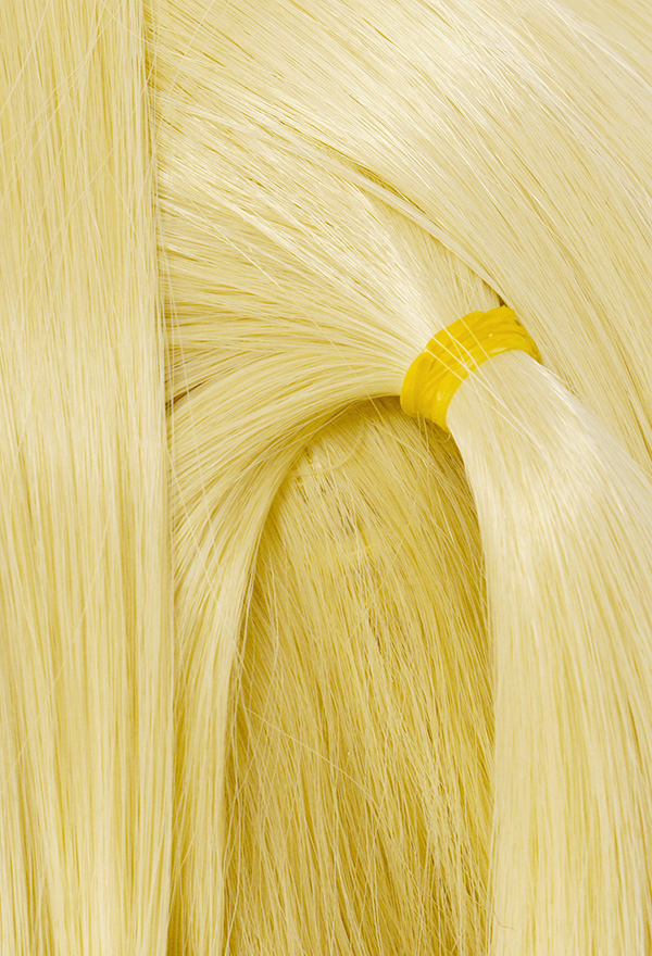 Halloween Party Wear Golden Wig with Two Hair Ties