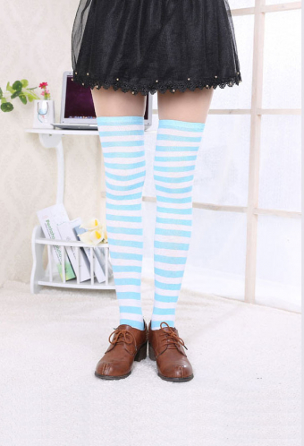 Kawaii Stripe Overknee Stockings Japanese Style Polyester Three Pairs Stockings