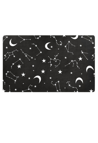 Gothic Black Constellation Prints Kitchen Rugs