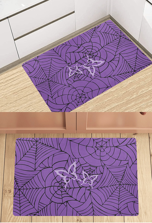 Gothic Purple Butterfly Web Prints Kitchen Rugs