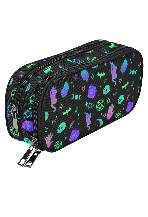 Gothic Black Cyber Witch Prints Pencil Case