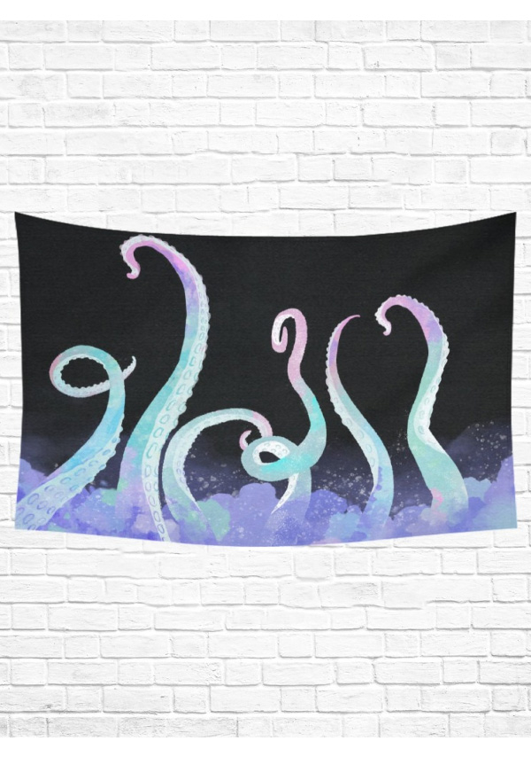 Gothic Black Pastel Tentacle Tapestry 60x40 Inch