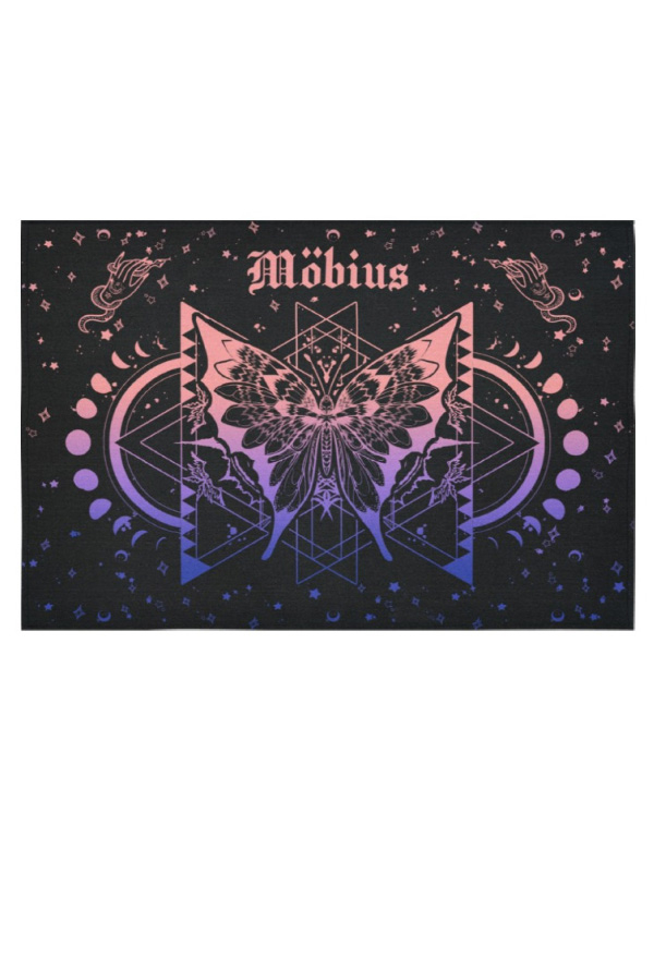 Gothic Black Mobius Butterfly Tapestry 60x40 Inch