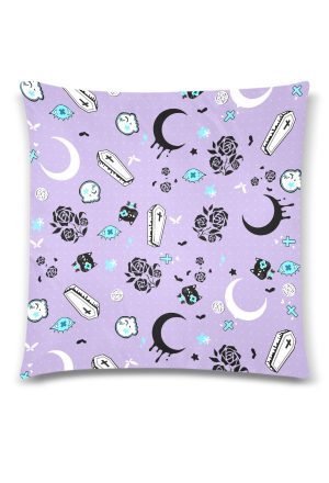 Gothic Purple Witch Elements Cozy Throw Pillow Cover 18x18