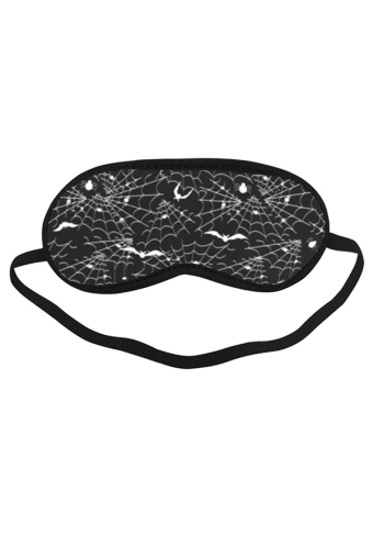 Gothic Black Spider Web Skeleton Print Eye Mask