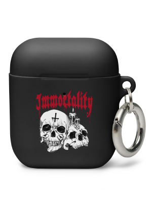 Gothic Punk Black Immortality Skeleton Print AirPods Case