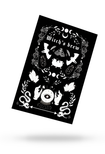 Halloween Gothic Black Witch Elements Print Standard Postcard 4x6 Inch