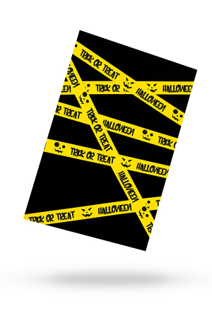 Halloween Gothic Black Warning Tape Elements Print Standard Postcard 4x6 Inch