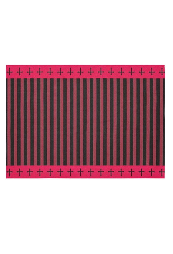 Halloween Gothic Black Red Stripe Print Tablecloths