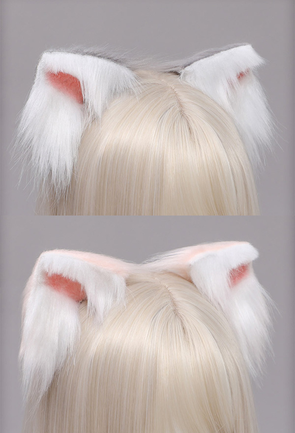 E-Girl Lolita Halloween Cosplay Cat Fox Plush Ears Hair Clips Cute Colorful Handmade JK Hair Clips