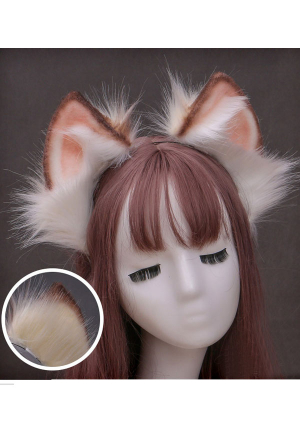 E-Girl Kawaii Make Up Fox Plush Ears Hair Clips Faux Fur Halloween Anime Accessory