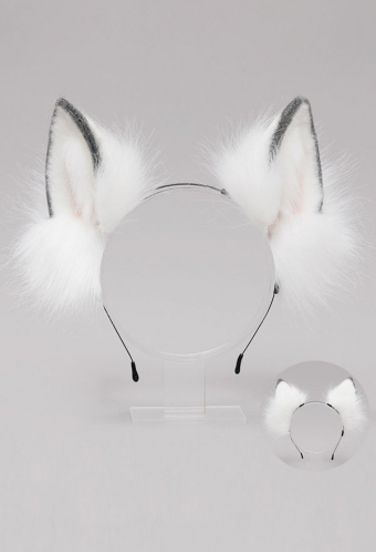 E-Girl Lolita Cute Wolf Plush Ears Hairband Kawaii Style Fluffy Headdress Accessory for Anime Dress Party