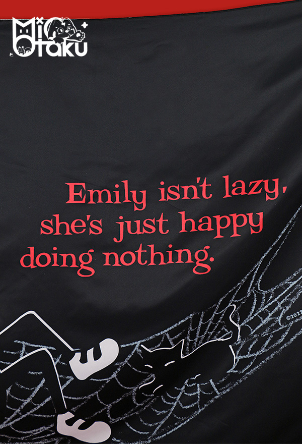 Emily the Strange Lying on the Spiderweb Print Halloween Wall Hanging Tapestry 60x40 Inch