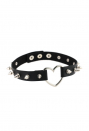 Gothic Rivet Choker Punk Style PU Leather Necklace with Hollow Heart