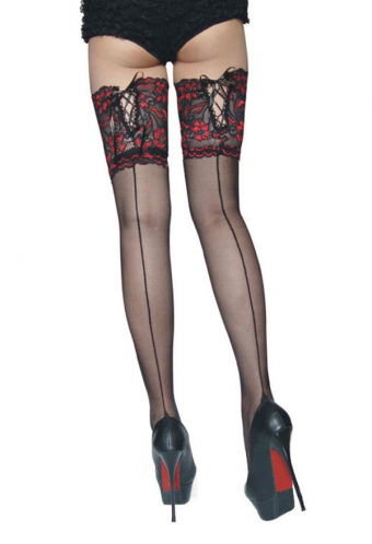Women Fashion Gothic Silk Thigh high Socks Nylon Silicone Lace Top Stockings