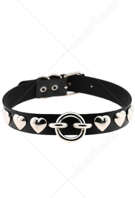 Leather Goth collar choker Punk neck collar .quality item clubwear 