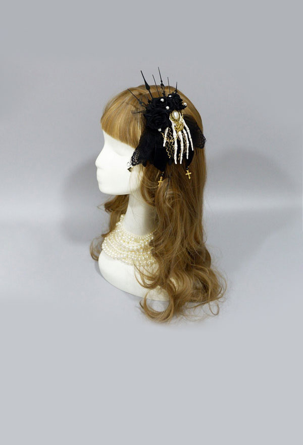Gothic Lolita Brooch Hair Ornament Hand Bones Accessory
