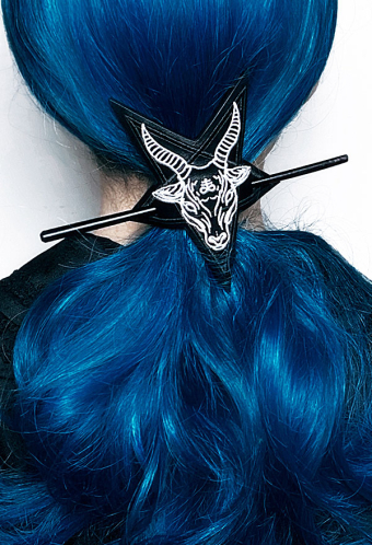 Gothic Black Satan Style Sheep Shape Hairpin Head Accessory