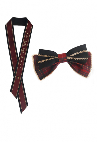 Lolita Plaid Bowknot and Bow Tie Bagpipe Classic Style Dress Accessory