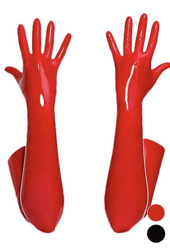 Sexy PU Leather Elastic Shiny Long Gloves