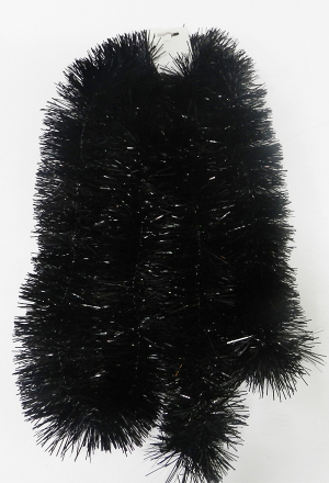 Halloween Dark Tinsel Garland Black Hanging Glitter Metallic Garland Christmas Tree Decoration (10 pcs, 6.7ft long* 4in thick)