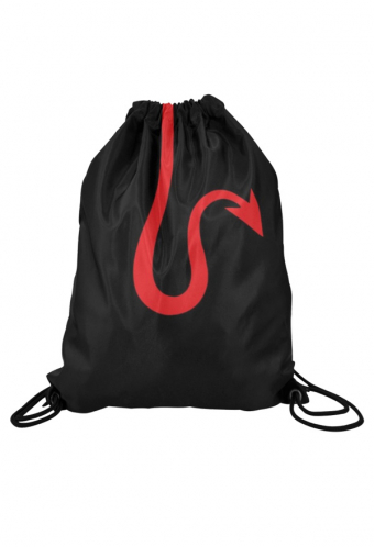 Gothic Girl Devil Tail Print Gym Drawstring Bag Black Red Yoga Bag for Sports