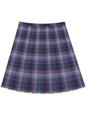 JK  Plaid Pleated Skirt Japanese Style Purple High Waist A Line Skirt