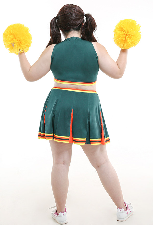 Women Halloween Dance Party Uniform Clover Pattern Cheerleader Performance Costume Plus Size