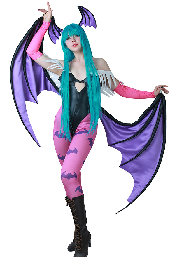 Dark Warriors Vampire Cosplay Costume with Purple Wings 