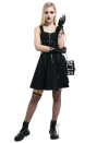 Gothic Zipper Sleeveless Dress Punk Style Black A line Pleated Dress