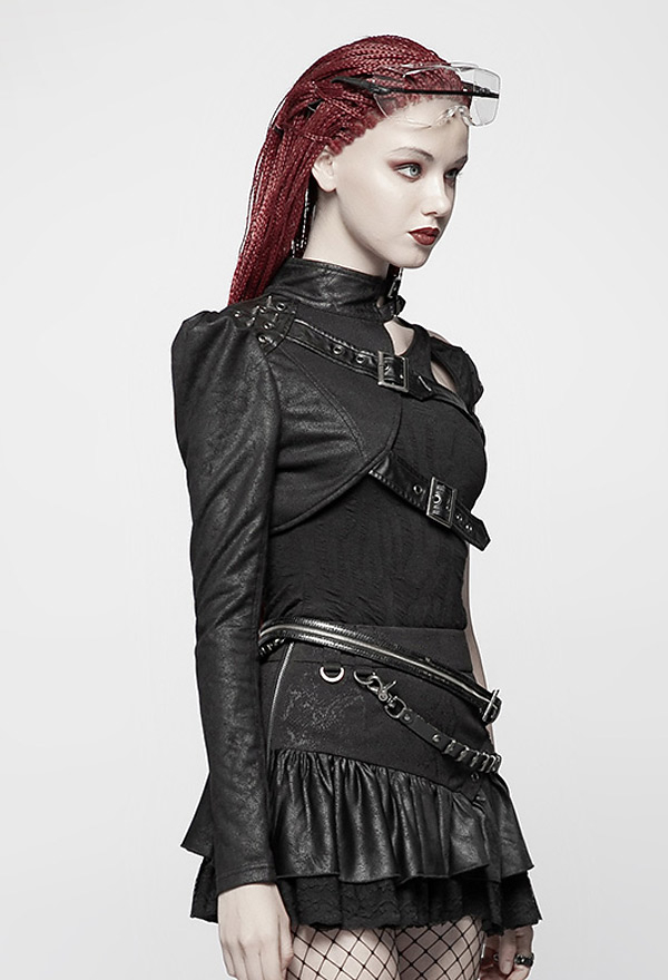 Punk Rave Norra Bolero Harness – Gothic Tops Outfit | Black Gothic Punk ...