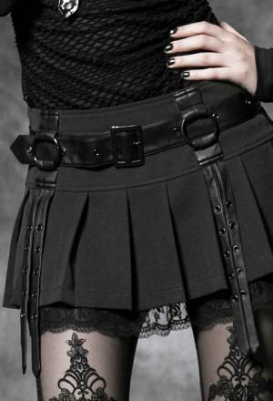 Punk Rave Girl Of Spades Skirt Gothic Embroidered Lace Short Skirt