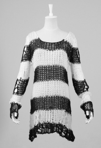Punk Rave Black N White Gothic Striped Punk Style Sweaters