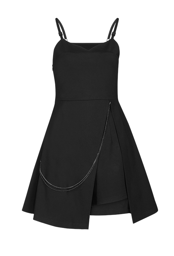 Punk Rave 2-piece Black Mini Dress Gothic Outfit | Black Gothic ...