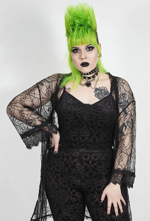 Punk Rave Classic Velvet Flower Camisole Gothic Women's Plus Size Black Exquisite Vicortia Style Pattern Top