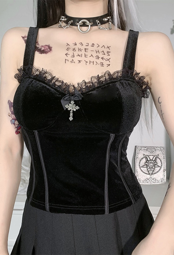 Gothic Summer Alternative Halter Tank Top – Gothic Top Outfit | Black ...