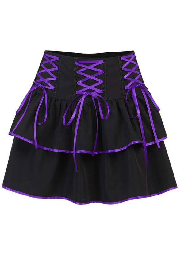 Y2K Style Gothic Strap High Waist Cake Skirt – Gothic Bottom | Mall ...