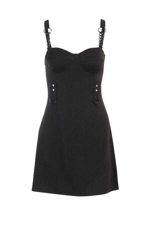 Gothic Summer Street Wear Suspender Dress – Gothic Dress | Black Tweed ...