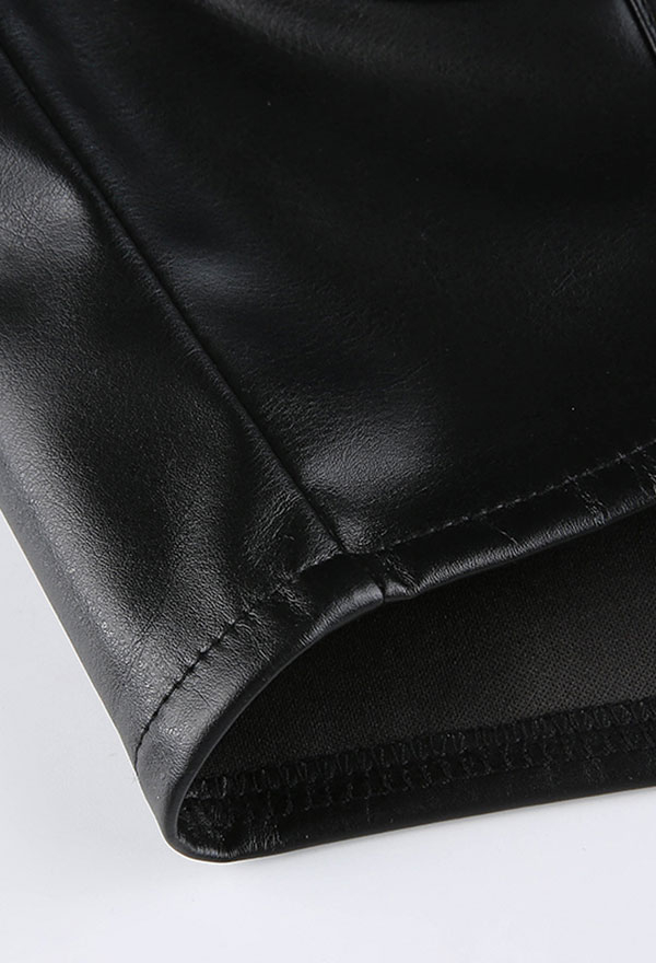 Women's Stylish Waist Belt Steampunk Style Black PU Leather Lace-up Underbust Corset
