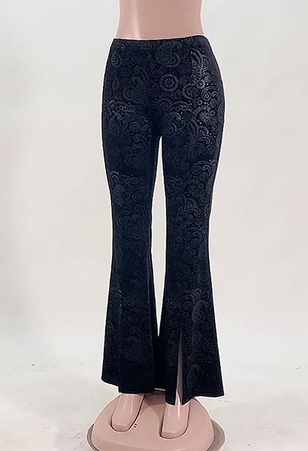 Gothic Vintage Streetwear Bell Bottom Pants – Gothic Pants | Black ...