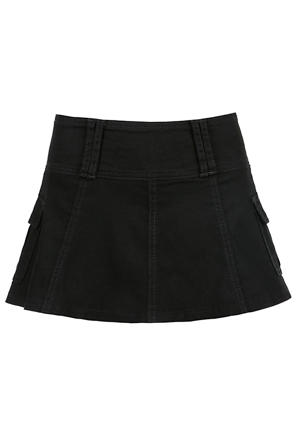 Gothic Grunge Attractive Mini Pleated Denim Skirt Summer Streetwear Hot Mini Skirt without Belt