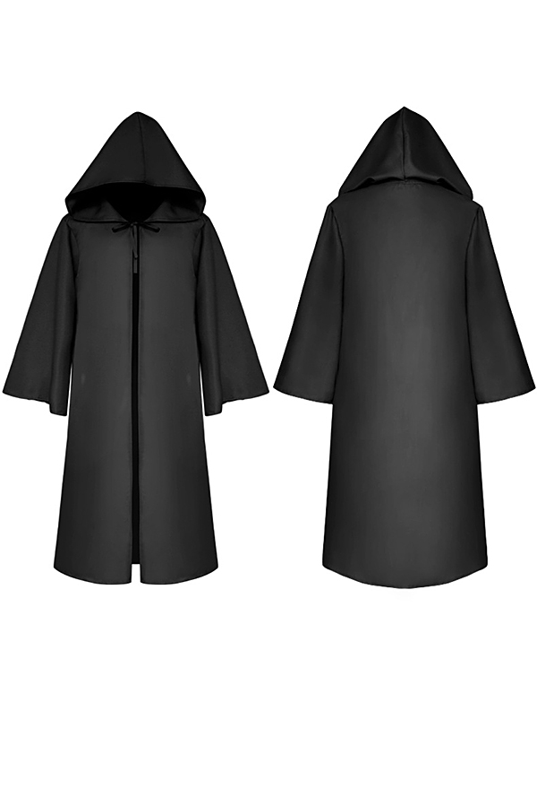 Gothic Medieval Death Witch Halloween Costume Hooded Robes Cloak