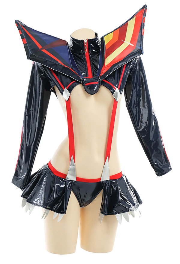 Transfer Student Ryuko Women Hallowen Long Sleeves Bodysuit with Wings and Stockings