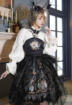Gothic Lolita Salvation from God Dress in Retro Style Black Polyester Type II JSK