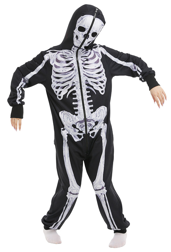 Skeleton Halloween Pajama Costume Demon Series Unisex Onesie Pajama ...