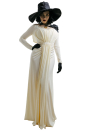 Dimitrescu Women Halloween Gothic Vampire White Gown Cosplay Costume