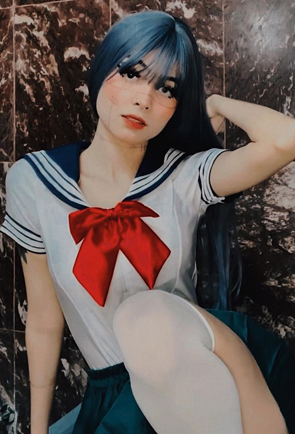Kawaii Sailor Collar One Piece Swimsuit Japanese Style White Sexy Terylene Sheer Lingerie