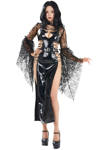 Coeur Witchcraft Women Gothic Sexy Black Hollwen Criss Cross Lingerie Dress