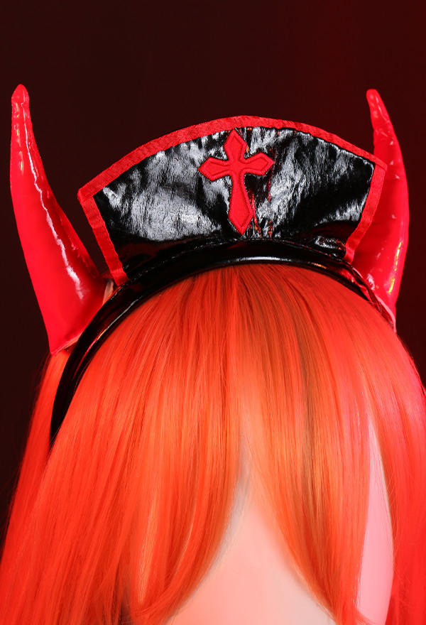 Power of Desire Women Gothic Black Devil Wings Cutout Nurse Uniform Lingerie Set